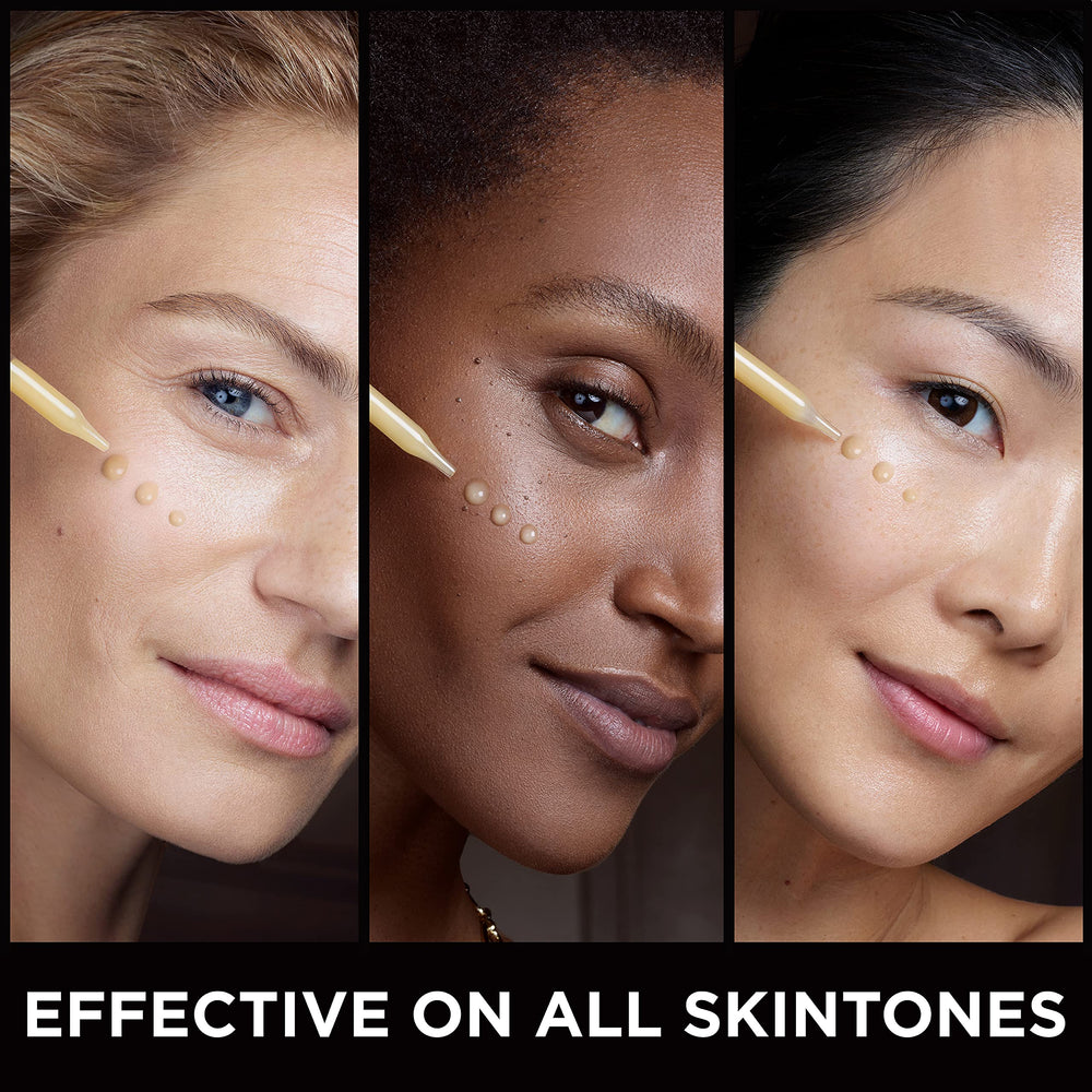 L'Oreal Paris before and after skin illustration showing improved radiance