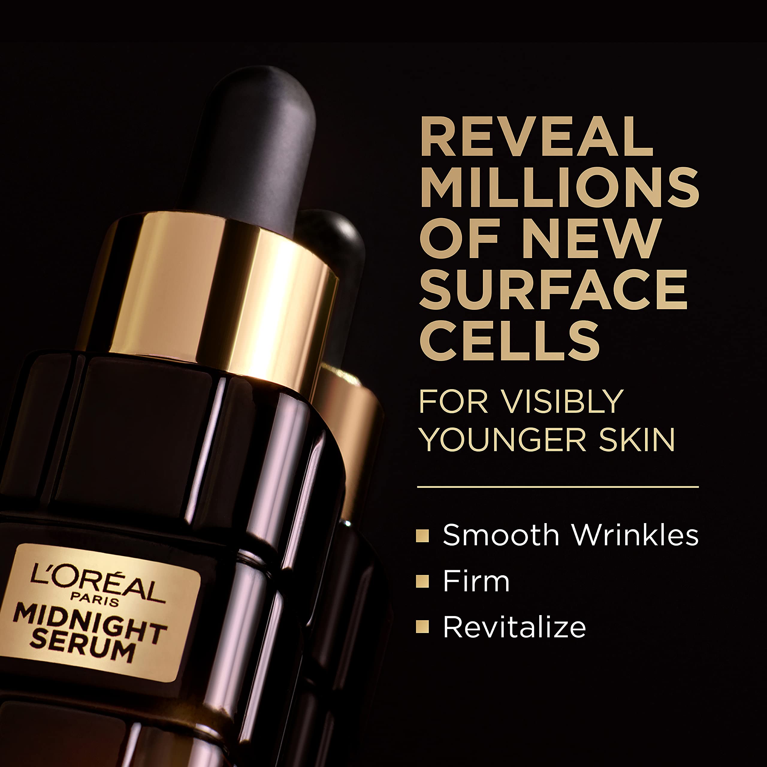 L'Oreal Paris glass bottle detail with gold cap highlighting quality