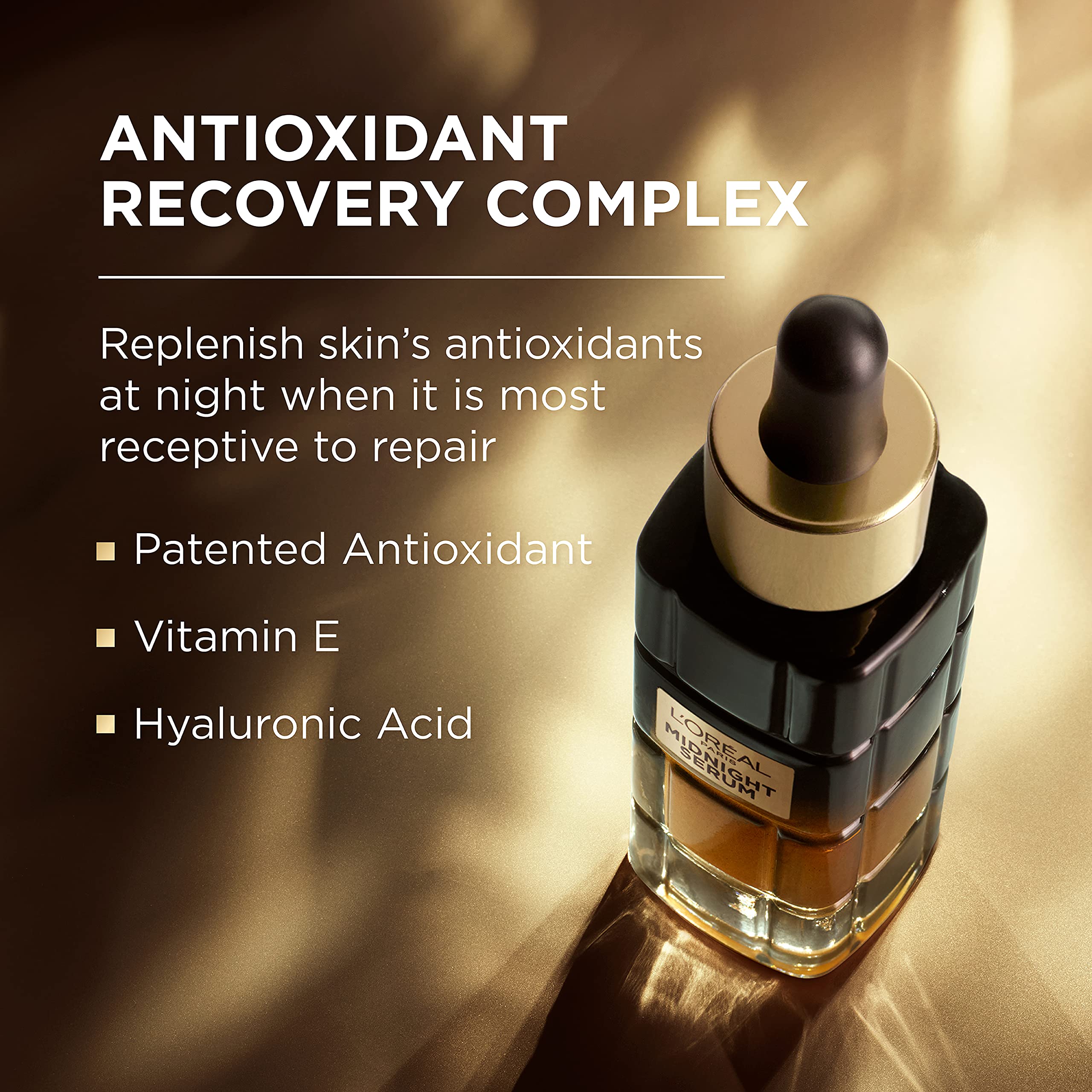 L'Oreal Paris serum texture on hand showing lightweight, non-greasy hydration