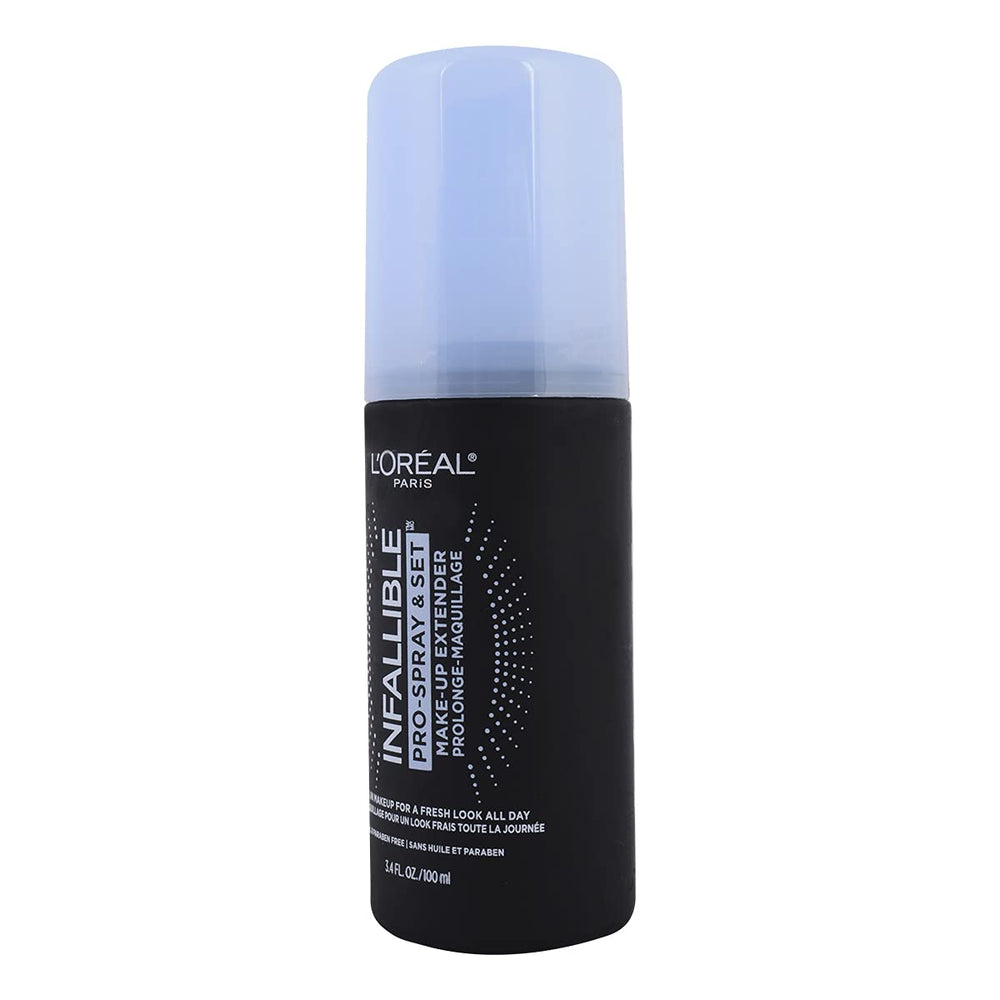 L'Oreal Paris nozzle close-up showing fine mist spray for even coverage