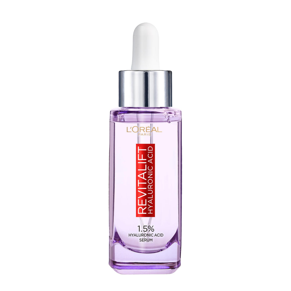 L'Oreal Paris Revitalift Filler front bottle showing serum benefits