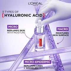 L'Oreal Paris product label highlighting 1.5% hyaluronic acid content
