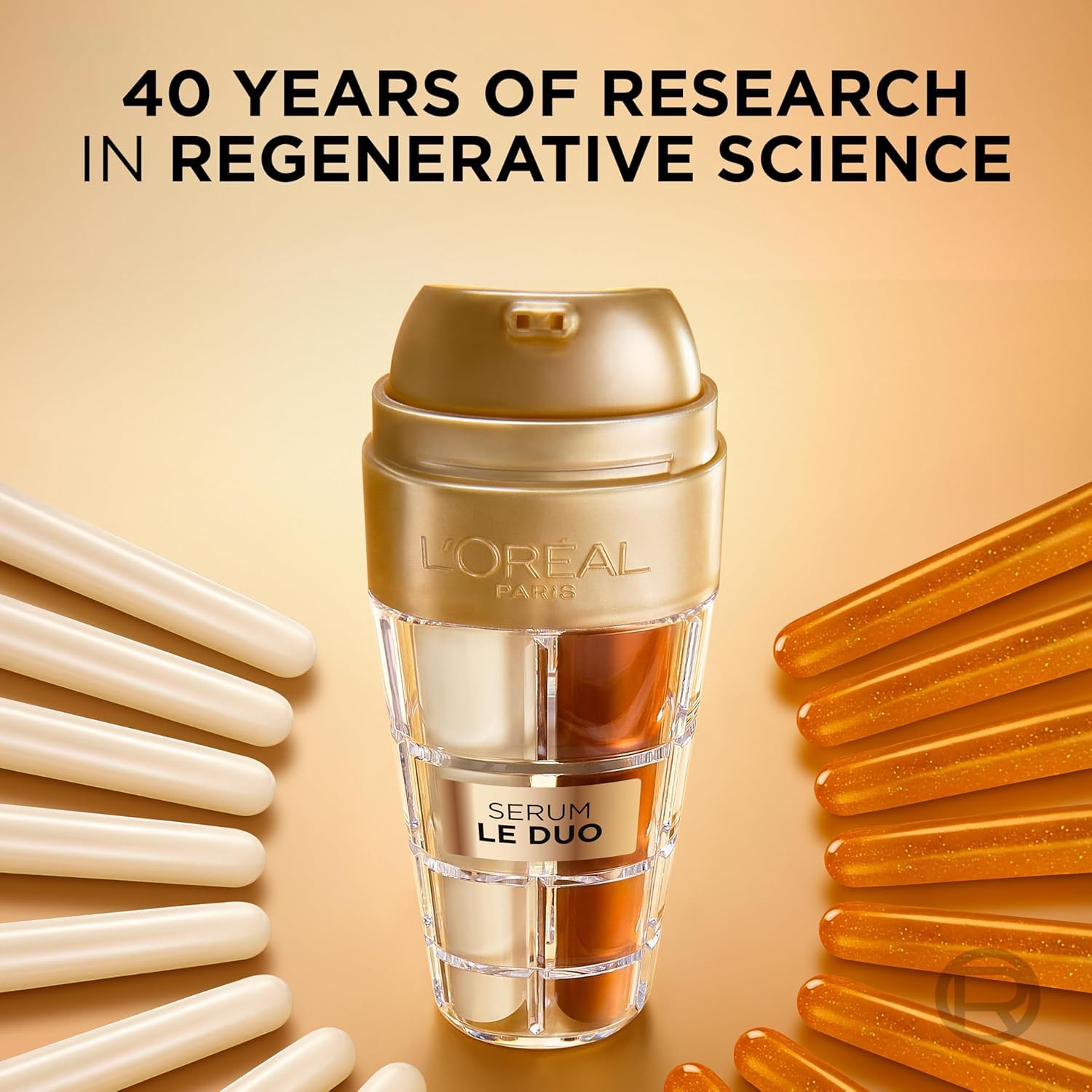 L'Oreal Paris applying serum to cheek illustrating smooth texture and absorption
