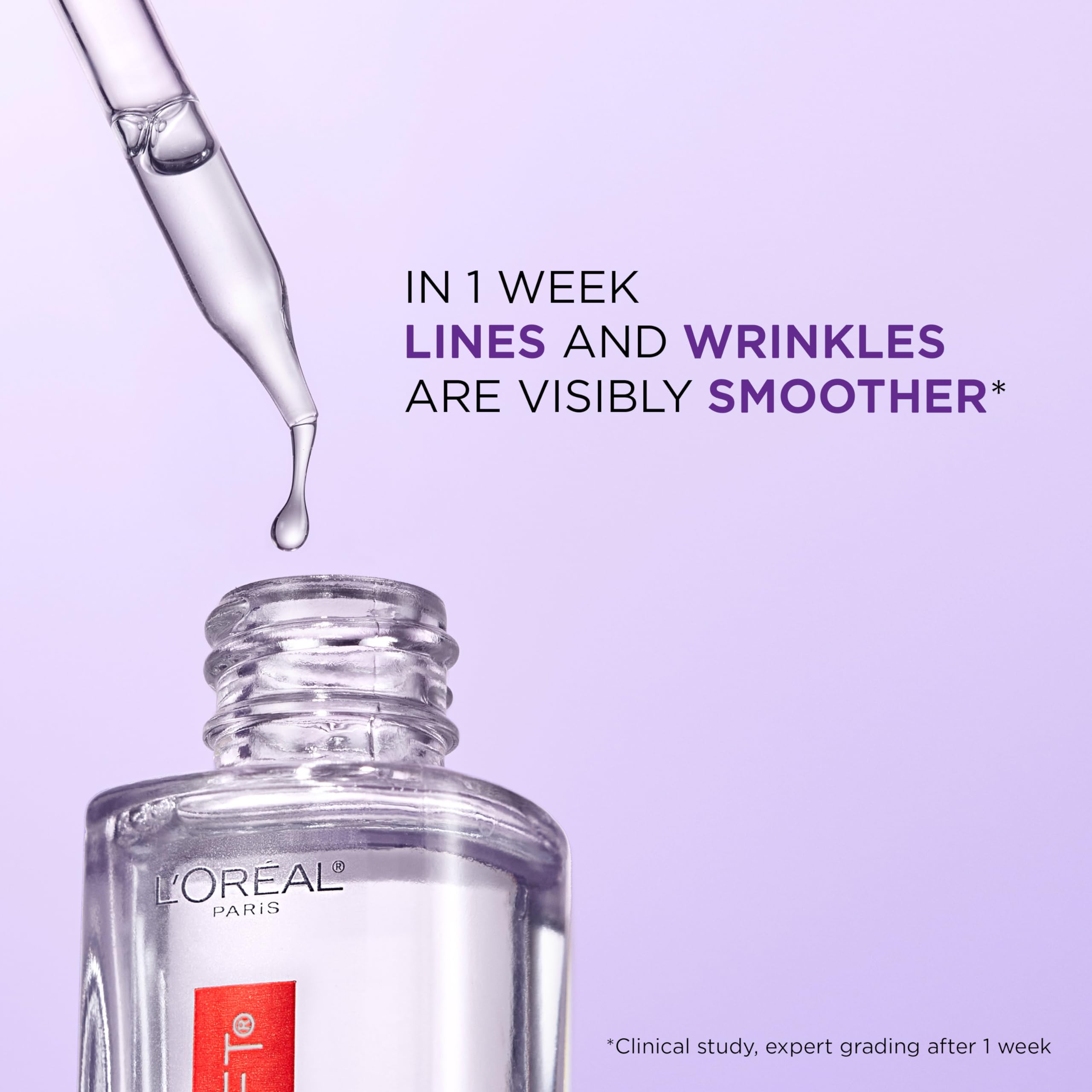 L'Oreal Paris applying serum to hand for quick absorption and plumping benefit