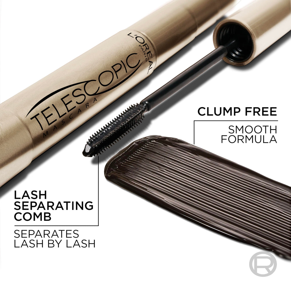 L'Oreal Paris application on model demonstrating extended, separated lashes