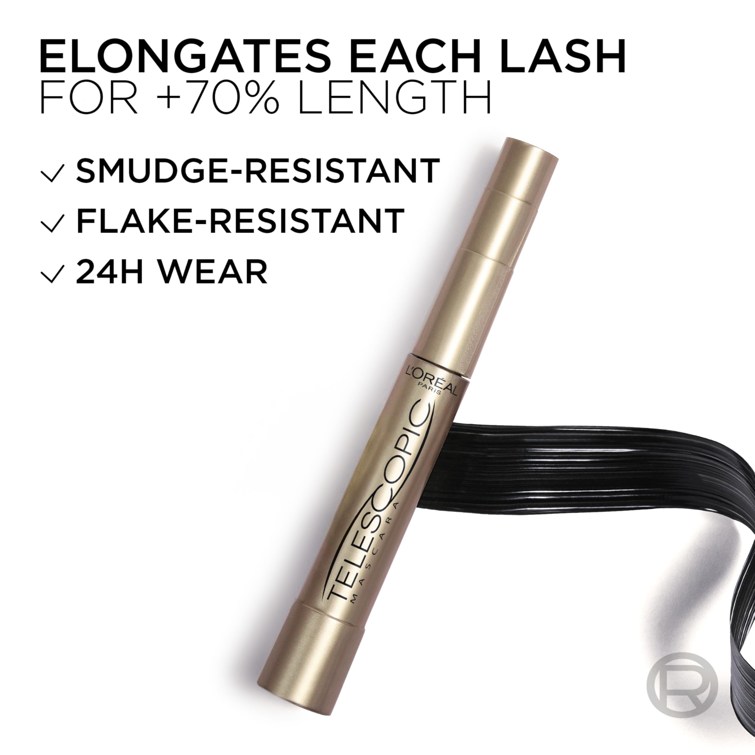 L'Oreal Paris open cap detail revealing flexible brush structure