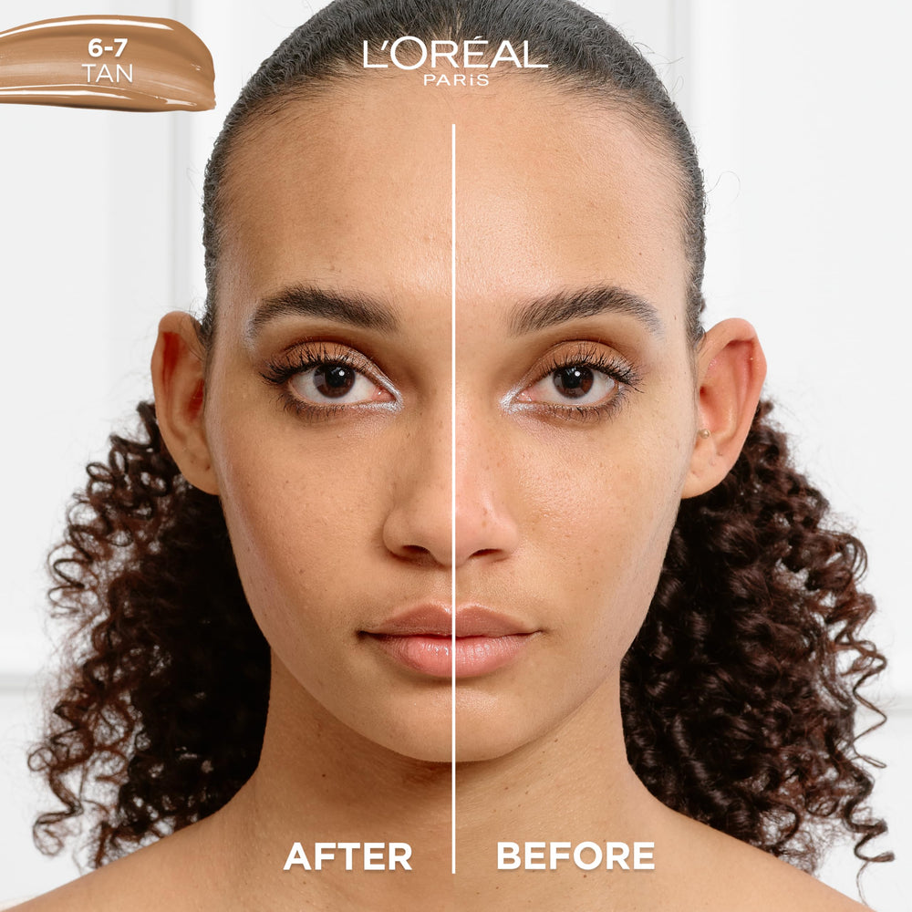 L'Oreal Paris serum texture close-up highlighting hydrating finish