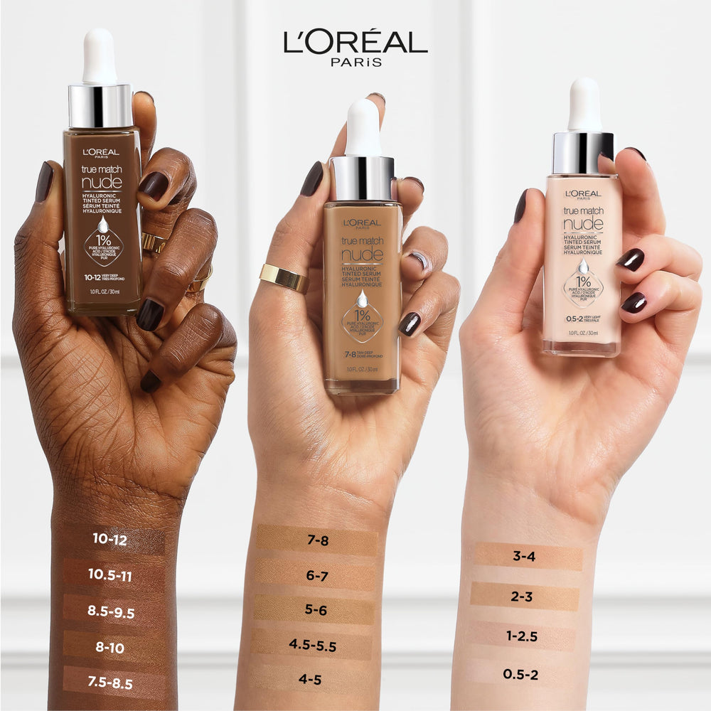 L'Oreal Paris Rosy Light shade swatch demonstrating natural radiant match benefit