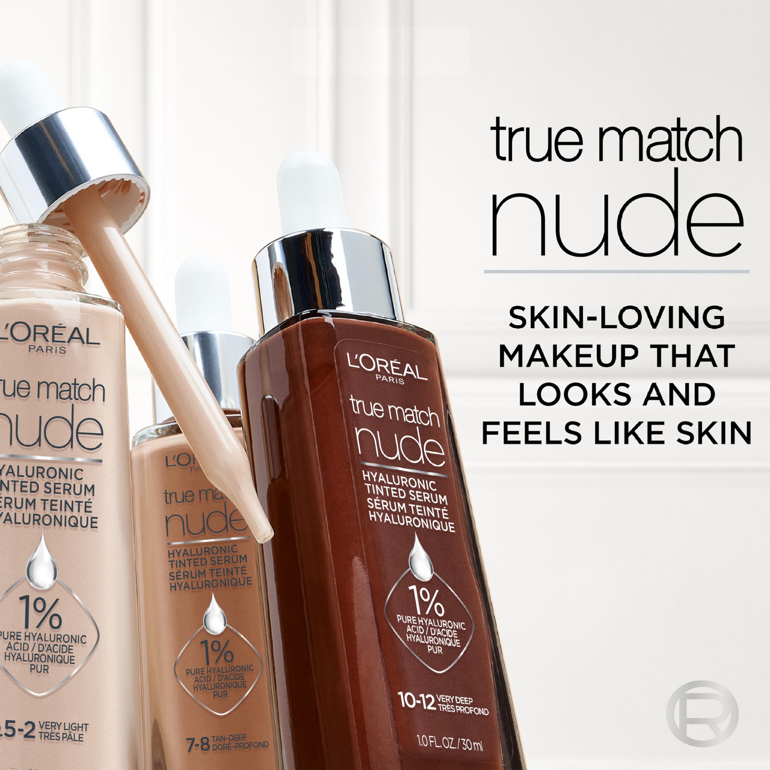 L'Oreal Paris bottle on bathroom counter suggesting daily skincare-makeup routine benefit