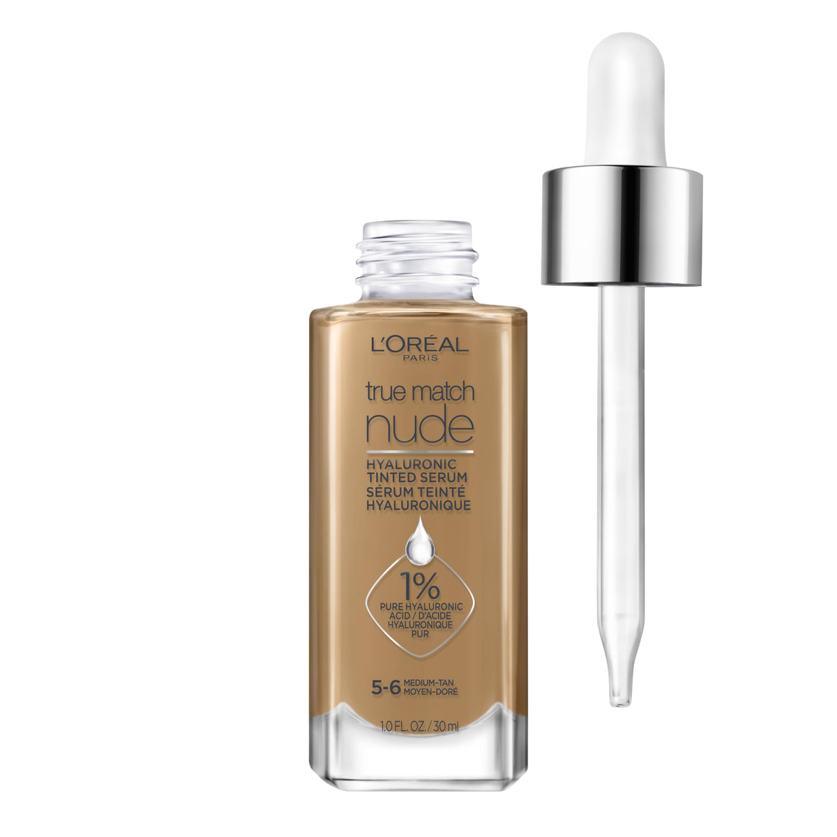 L'Oreal Paris front packaging showing foundation bottle and shade labeling for easy recognition and selection