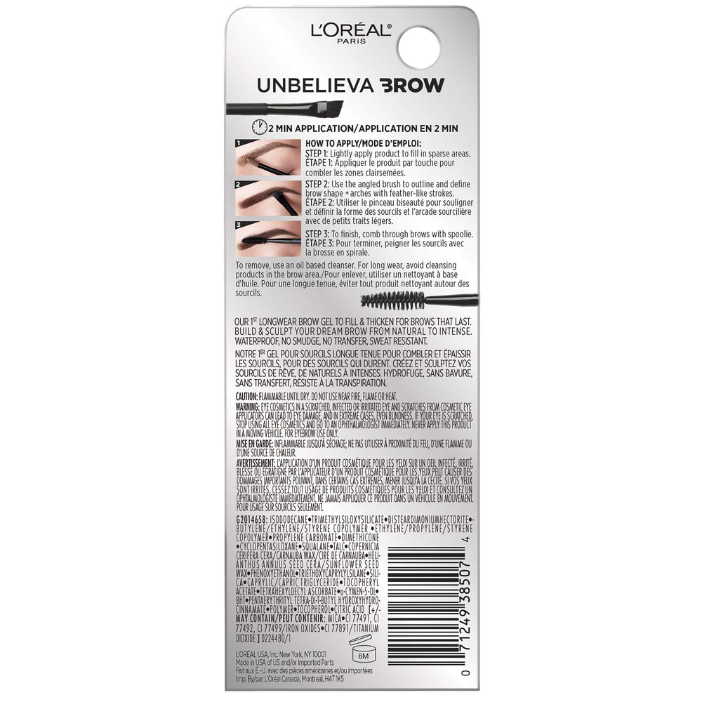 L'Oreal Paris gel texture swipe showing smooth tint for natural-looking color