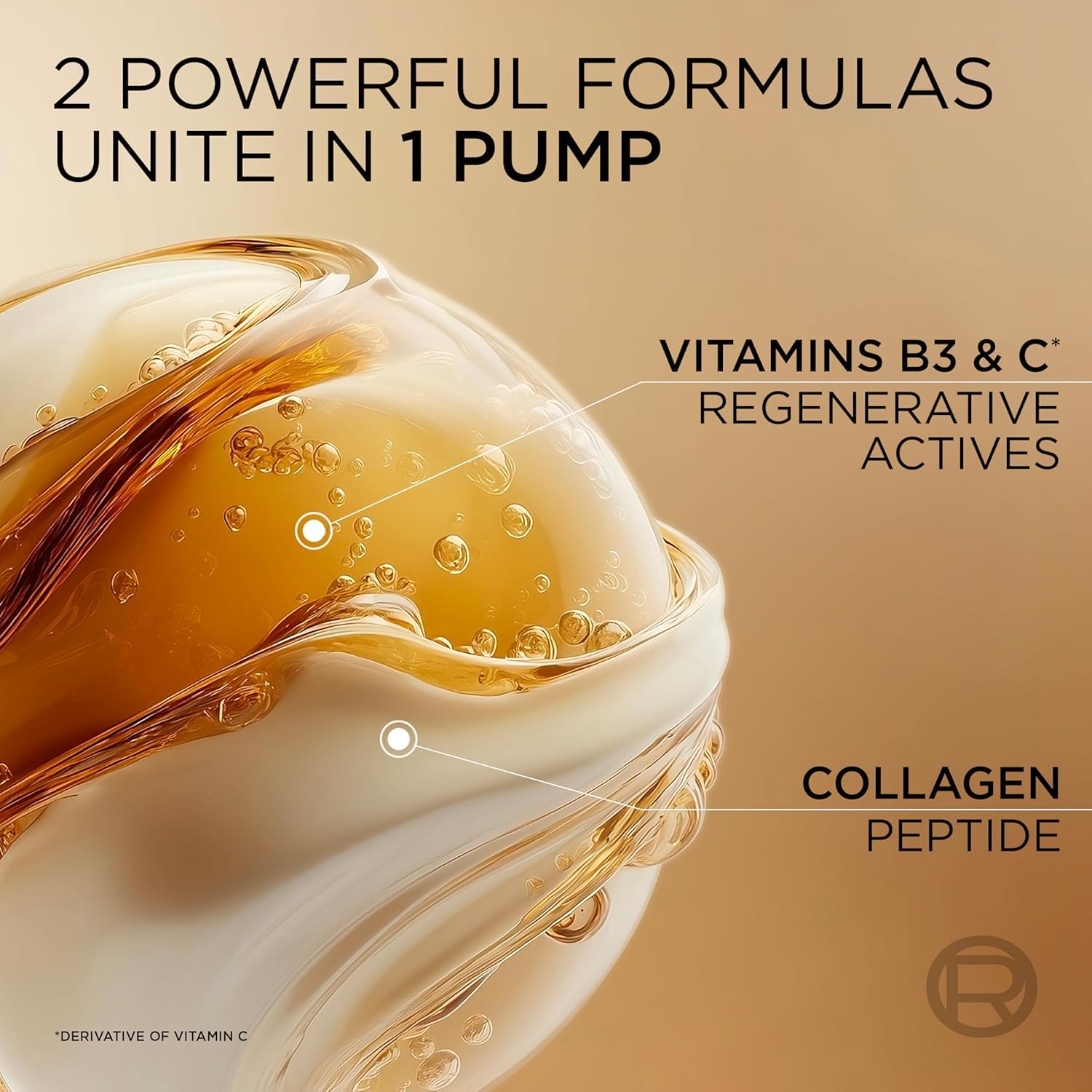 L'Oreal Paris milky vitamin phase close-up conveying brightening effect