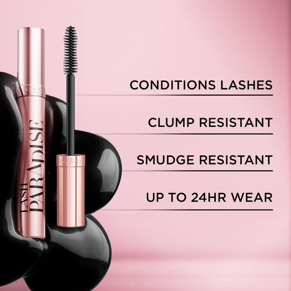 L'Oreal Paris before and after lashes showing fuller, longer results