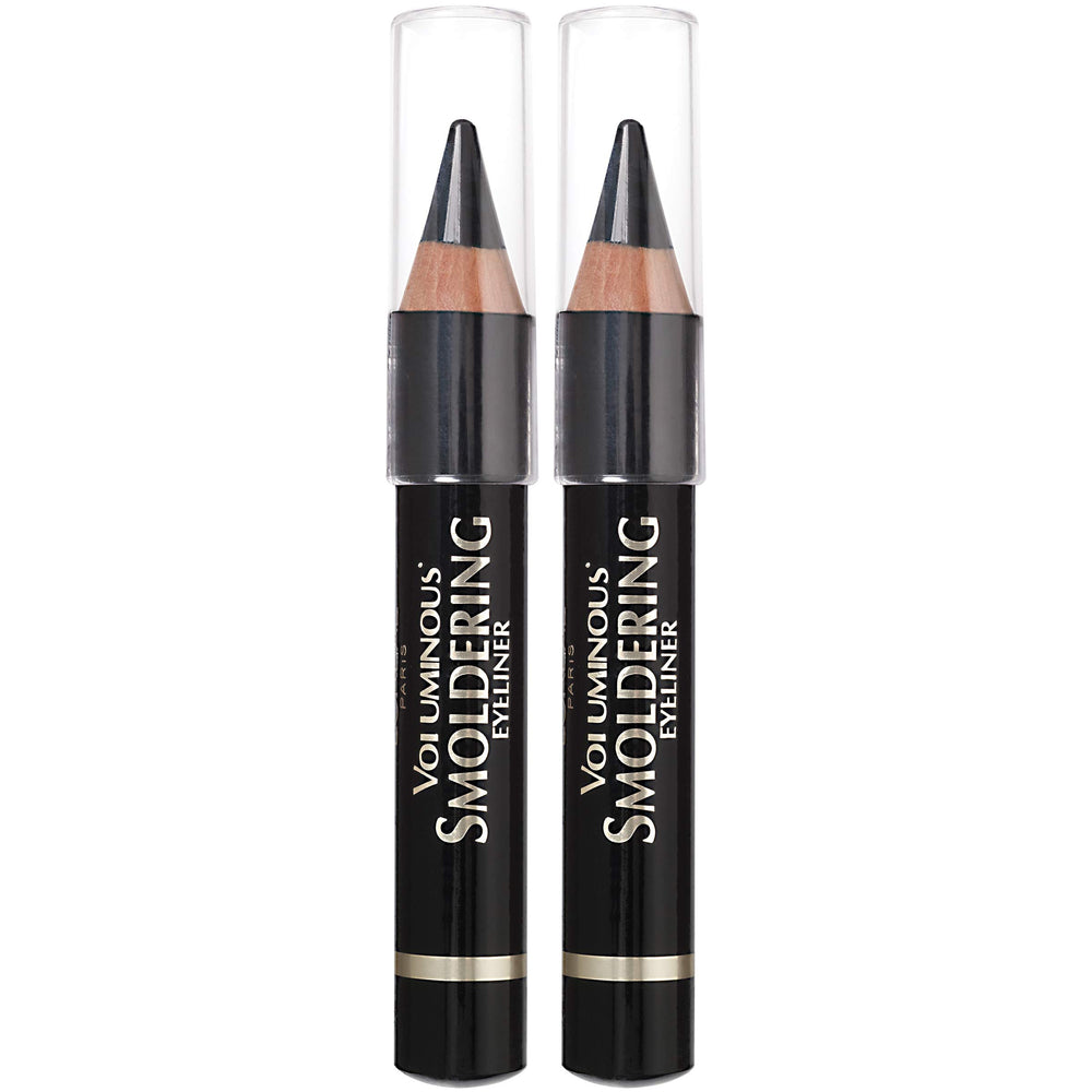 L'Oreal Paris front packaging showing two black kajal pencils and sharpener for value
