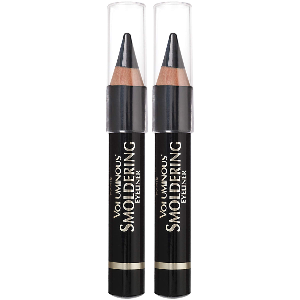 L'Oreal Paris front packaging showing two black kajal pencils and sharpener for value