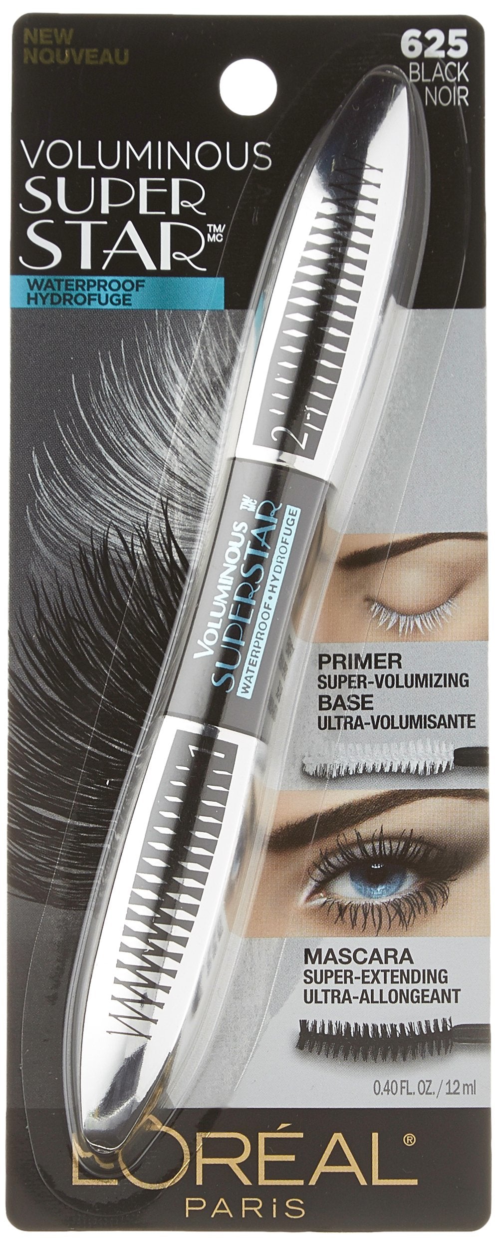 L'Oreal Paris open wands displaying primer and mascara for clear comparison
