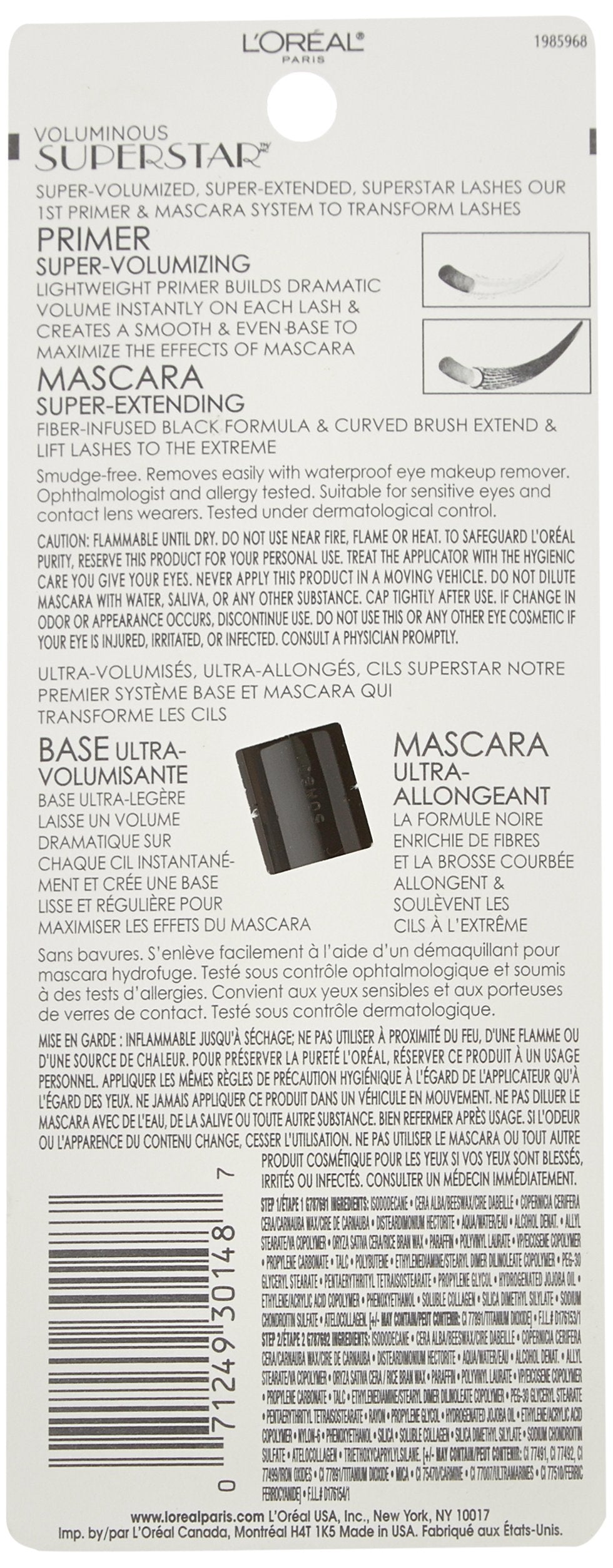 L'Oreal Paris primer texture close-up showing smooth base for lashes