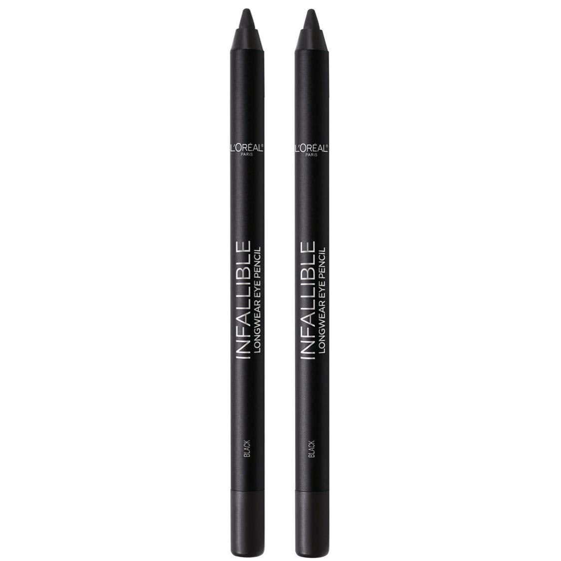 L'Oreal Pro-Last front packaging showing two black pencil eyeliners and product branding for convenience