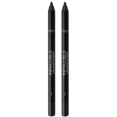 L'Oreal Pro-Last front packaging showing two black pencil eyeliners and product branding for convenience