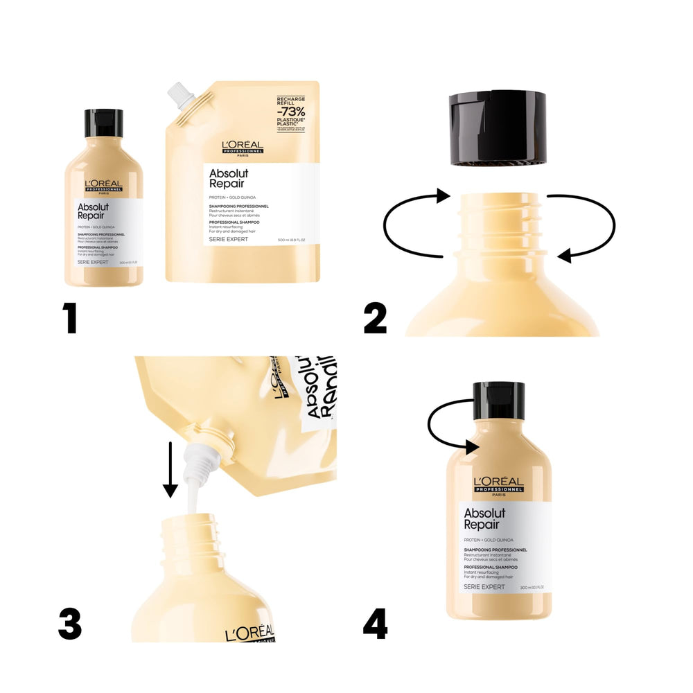 L'Oréal Professionnel label close-up listing wheat protein and benefits