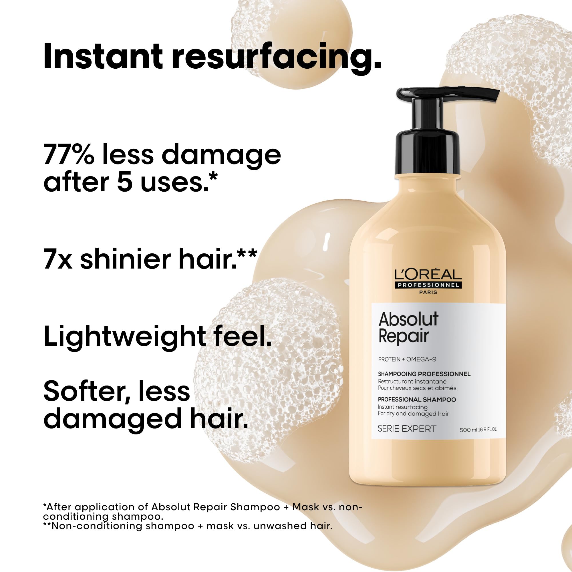 L'Oréal Professionnel close-up of pouch material highlighting easy pour