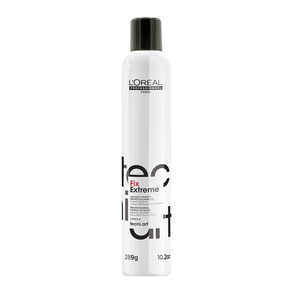 L'Oréal Professionnel front packaging showing strong-hold hairspray for lasting styles