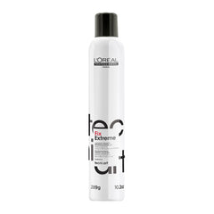 L'Oréal Professionnel front packaging showing strong-hold hairspray for lasting styles