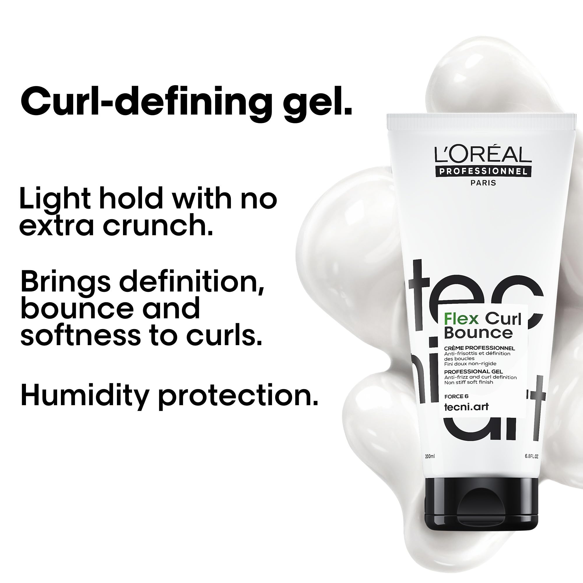 L'Oréal Professionnel product being applied to damp hair for defined curl formation