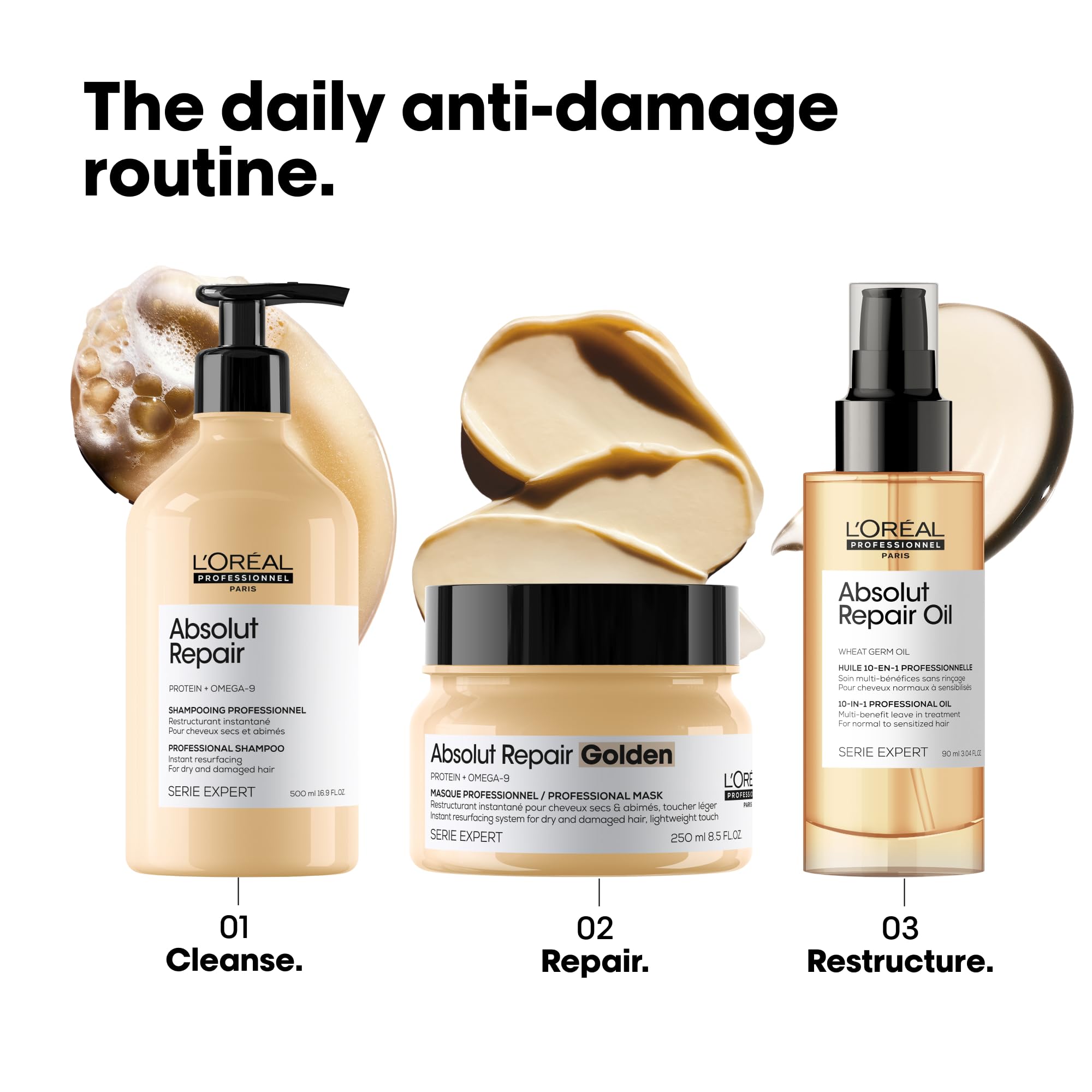 L'Oréal Professionnel jar held in hand for scale showing portable salon-size convenience