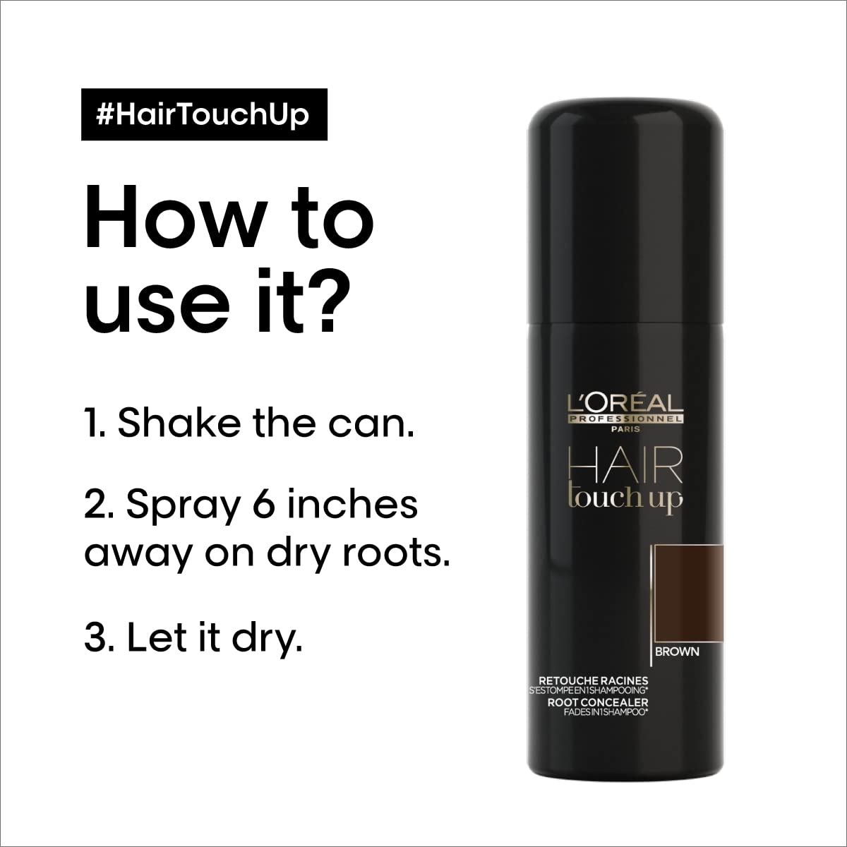 L'Oréal Professionnel mist on hair strand illustrating even coverage benefit