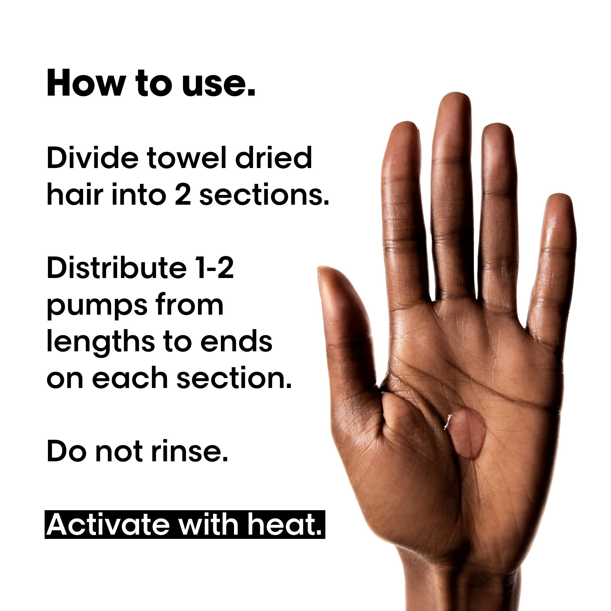 L'Oréal Professionnel used before flat iron demonstrating heat protection benefit