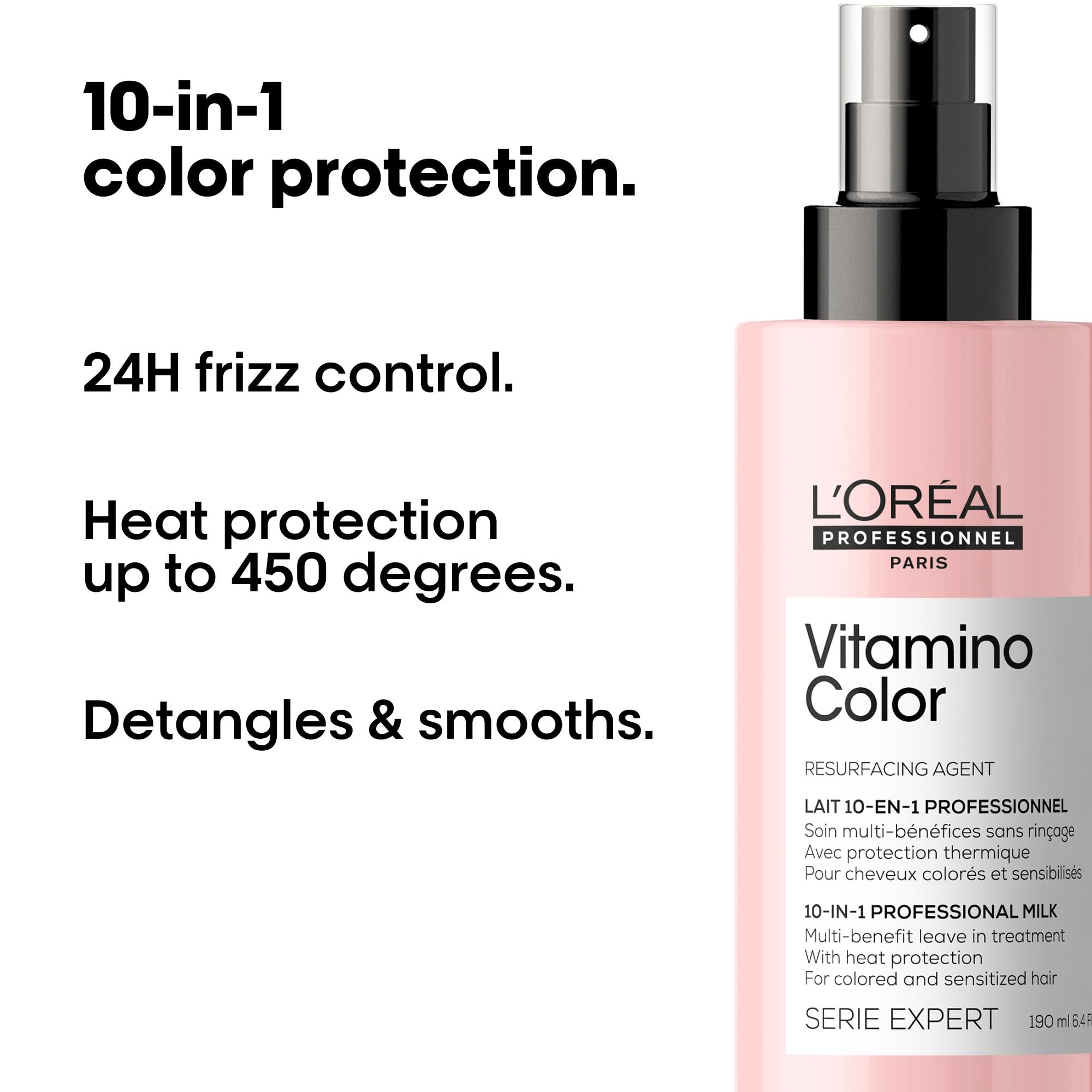 L’Oréal Professionnel mist spritz close-up demonstrating fine application and shine
