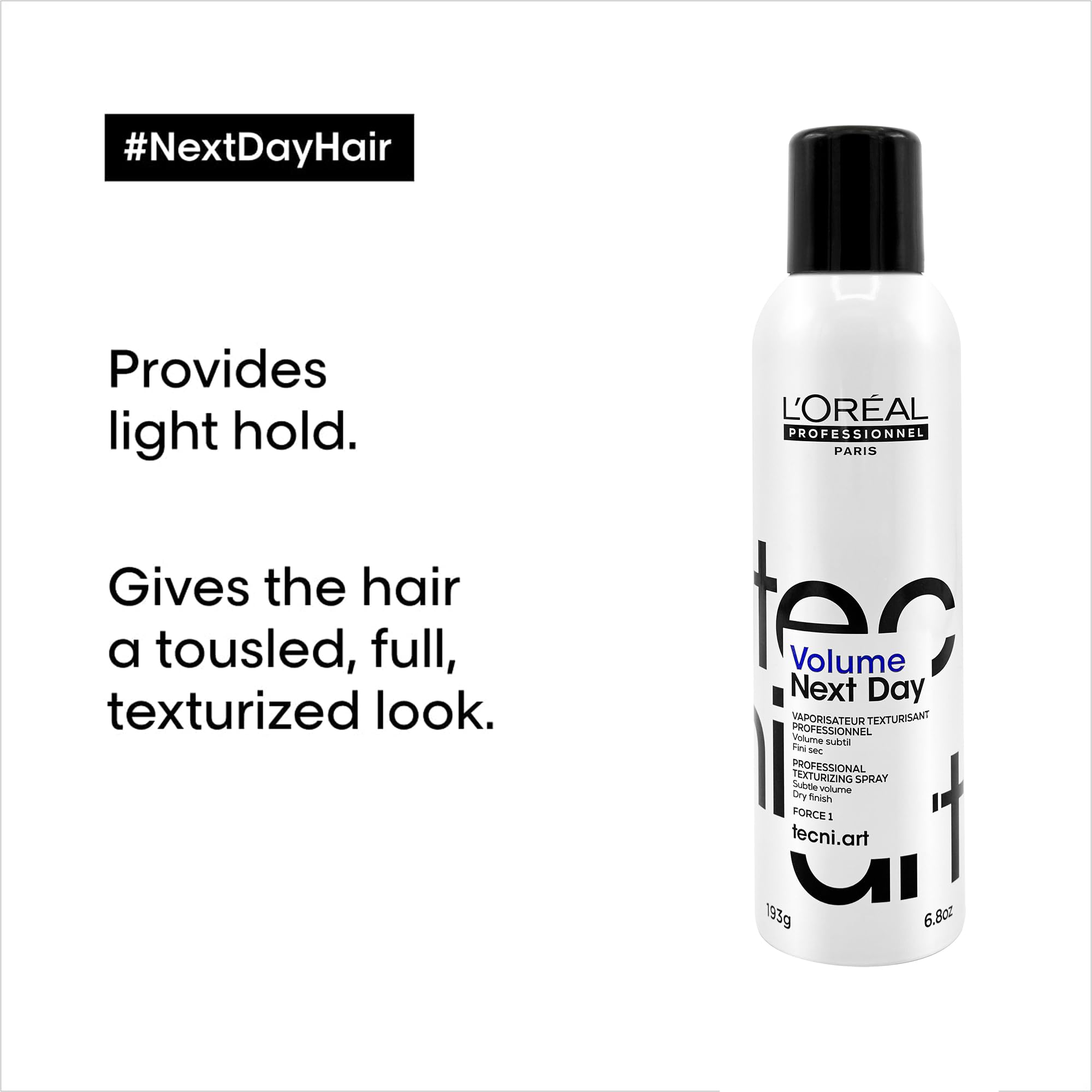 L'Oréal Professionnel bottle in hand to show size and easy professional handling