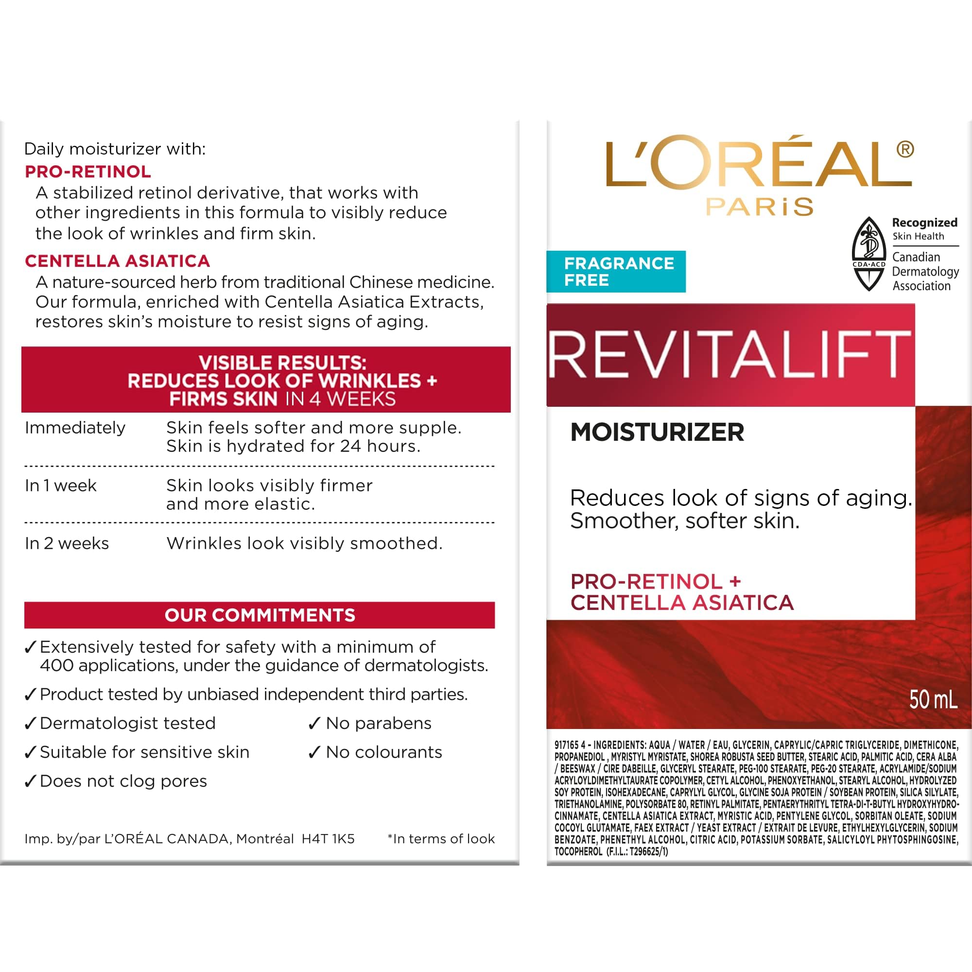 L'Oreal Paris Revitalift being applied to face and neck for firming
