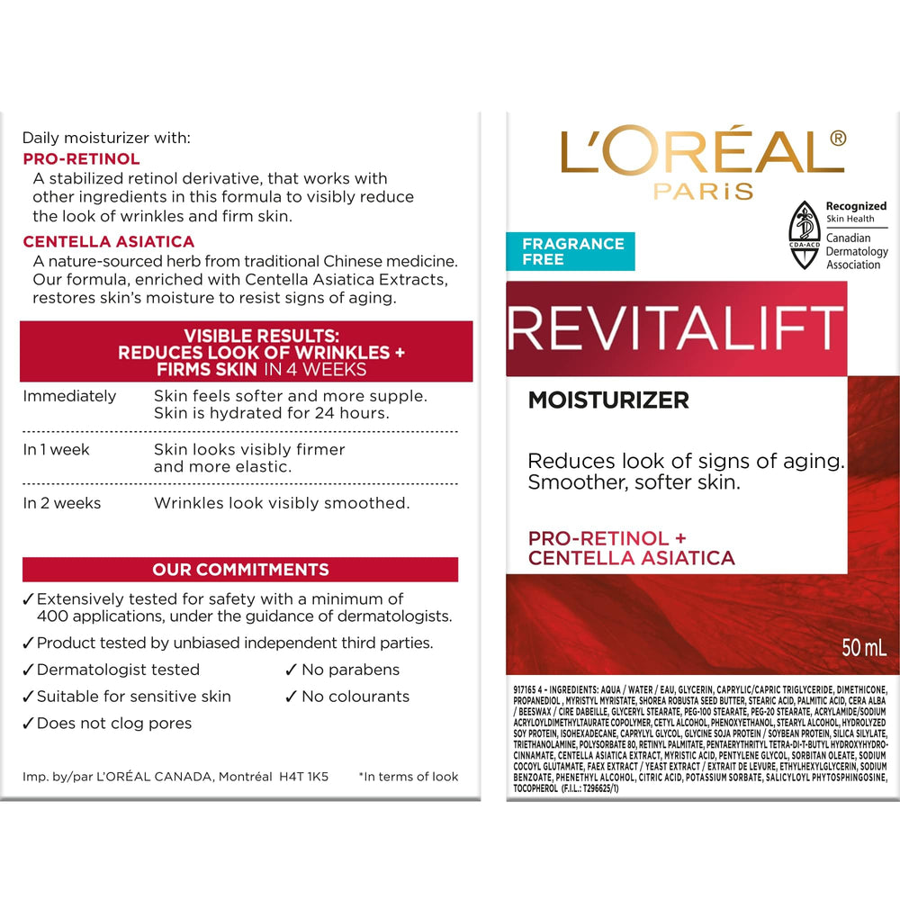 L'Oreal Paris Revitalift being applied to face and neck for firming
