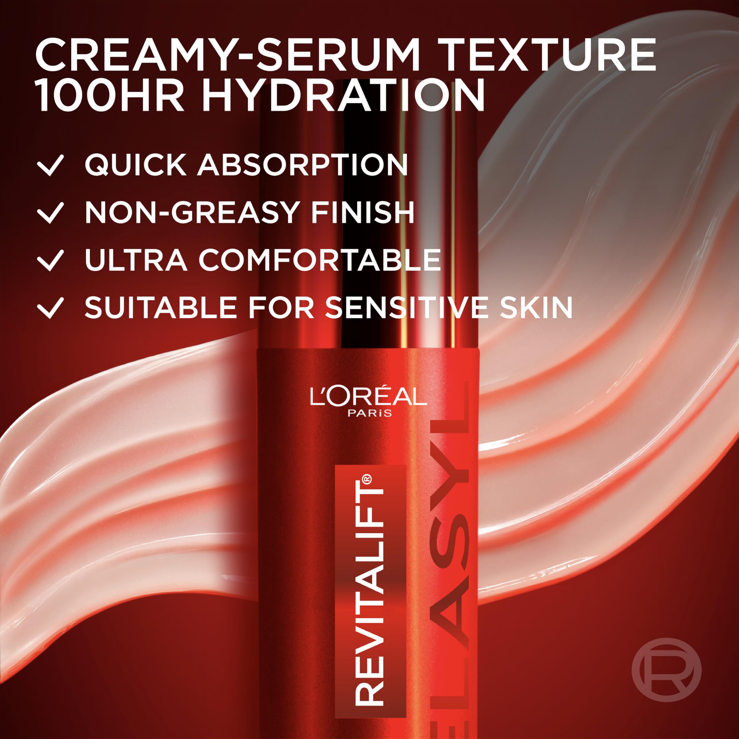 L'Oreal Paris illustrative before and after skin tone improvement, shows visible results