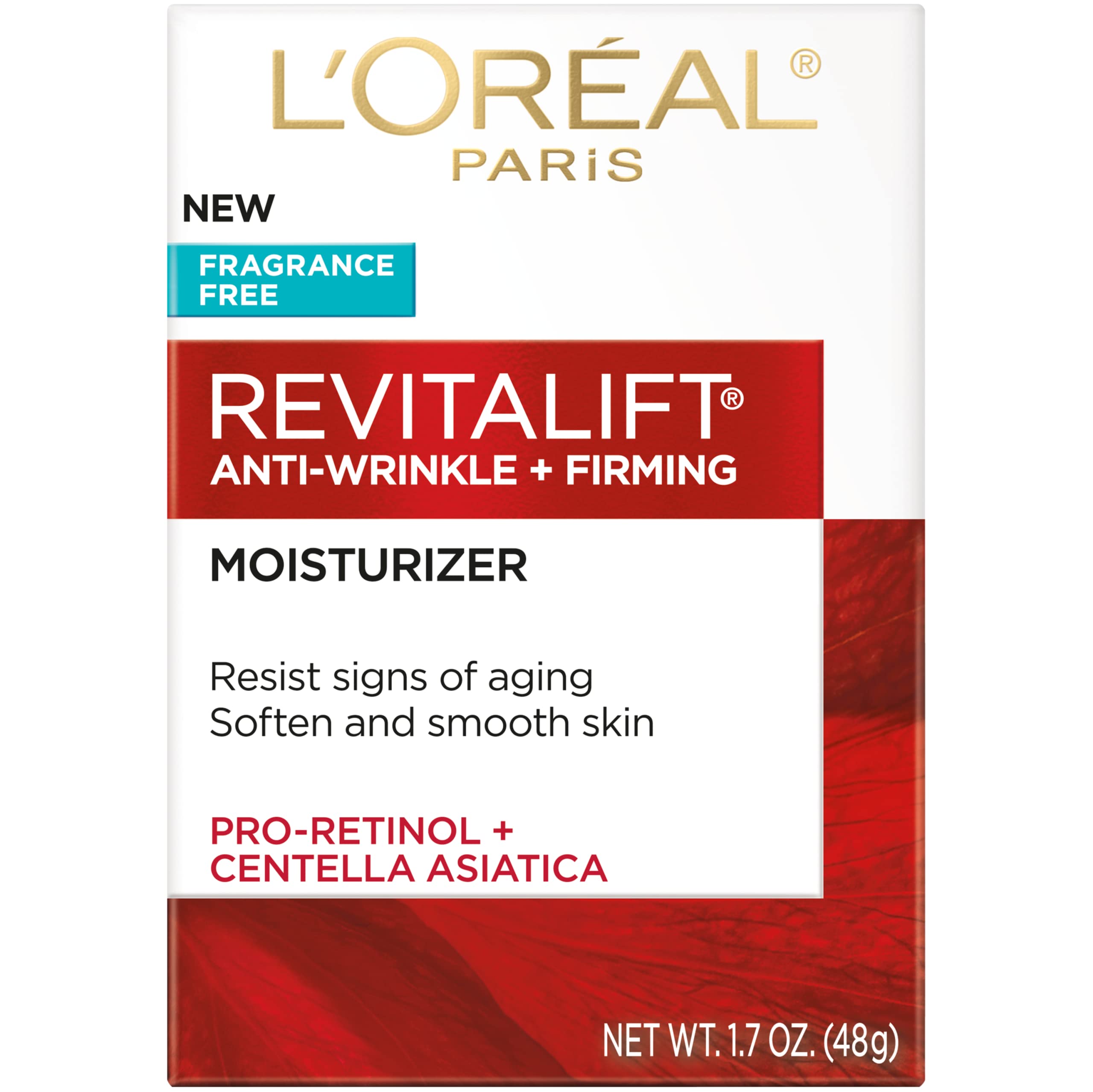 L'Oreal Paris Revitalift cream texture close-up showing smooth hydration