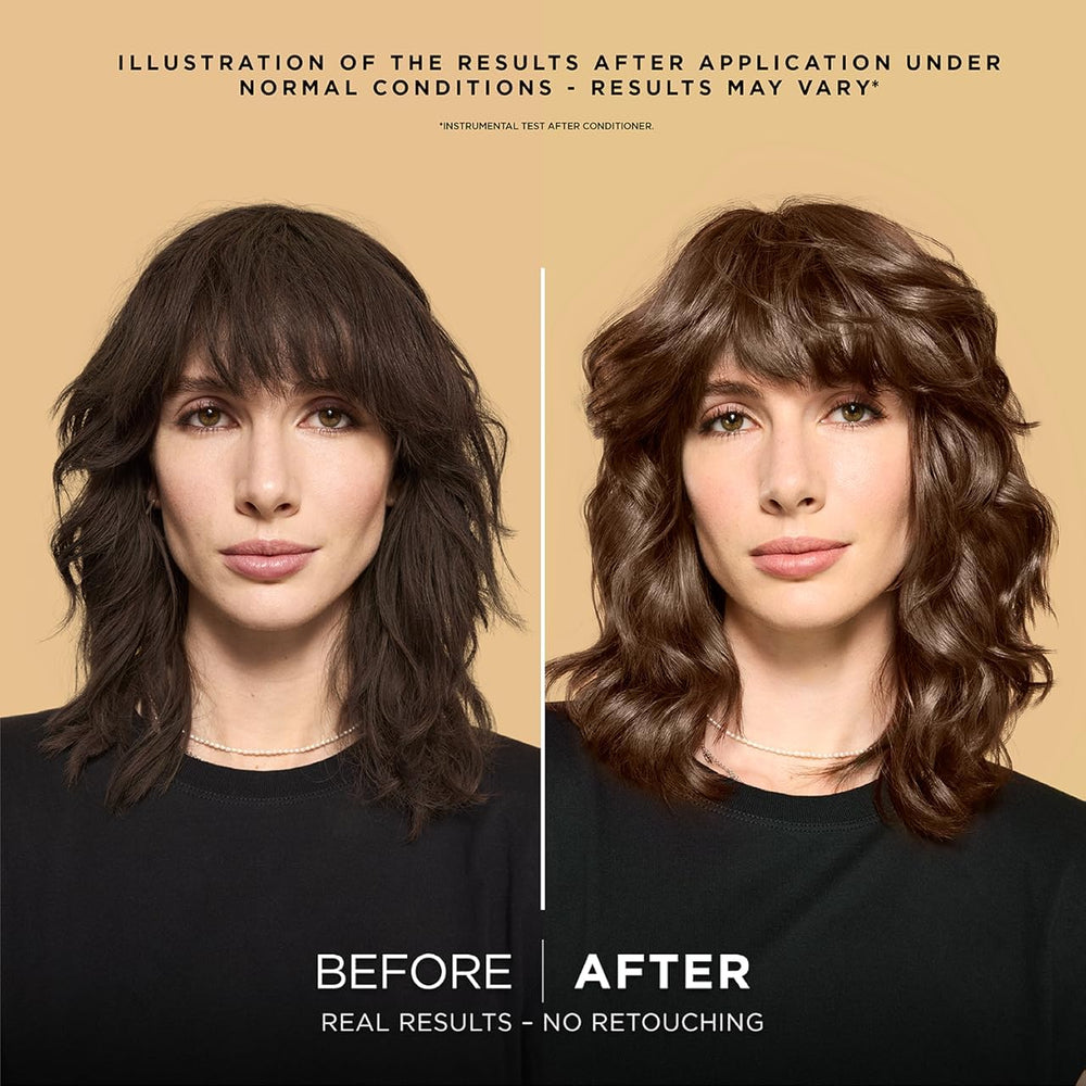 L'Oreal Paris developer crème being dispensed to mix for consistent results