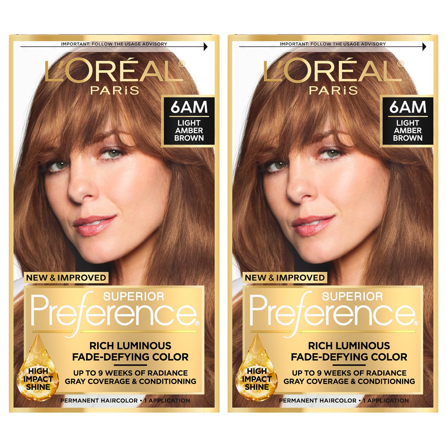L'Oreal Paris front packaging showing kit and shade with clear benefit