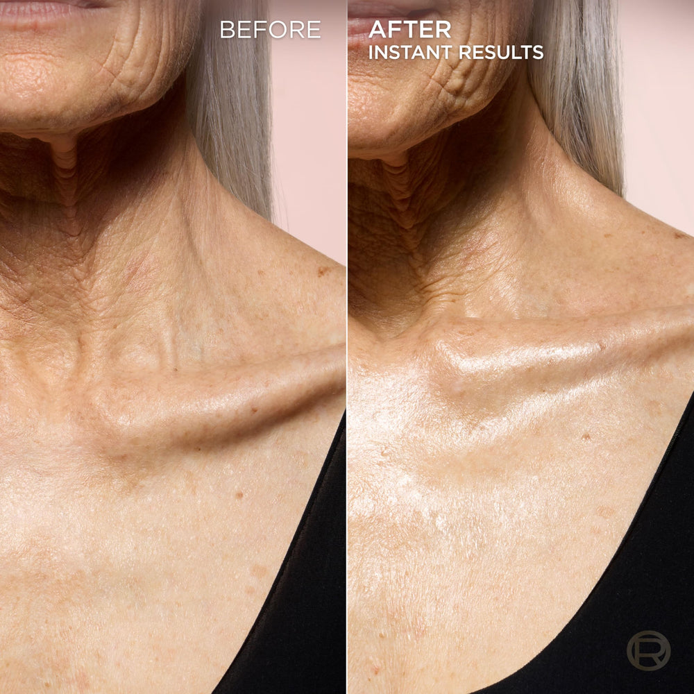L'Oreal Paris before and after half-face comparison showing visible glow
