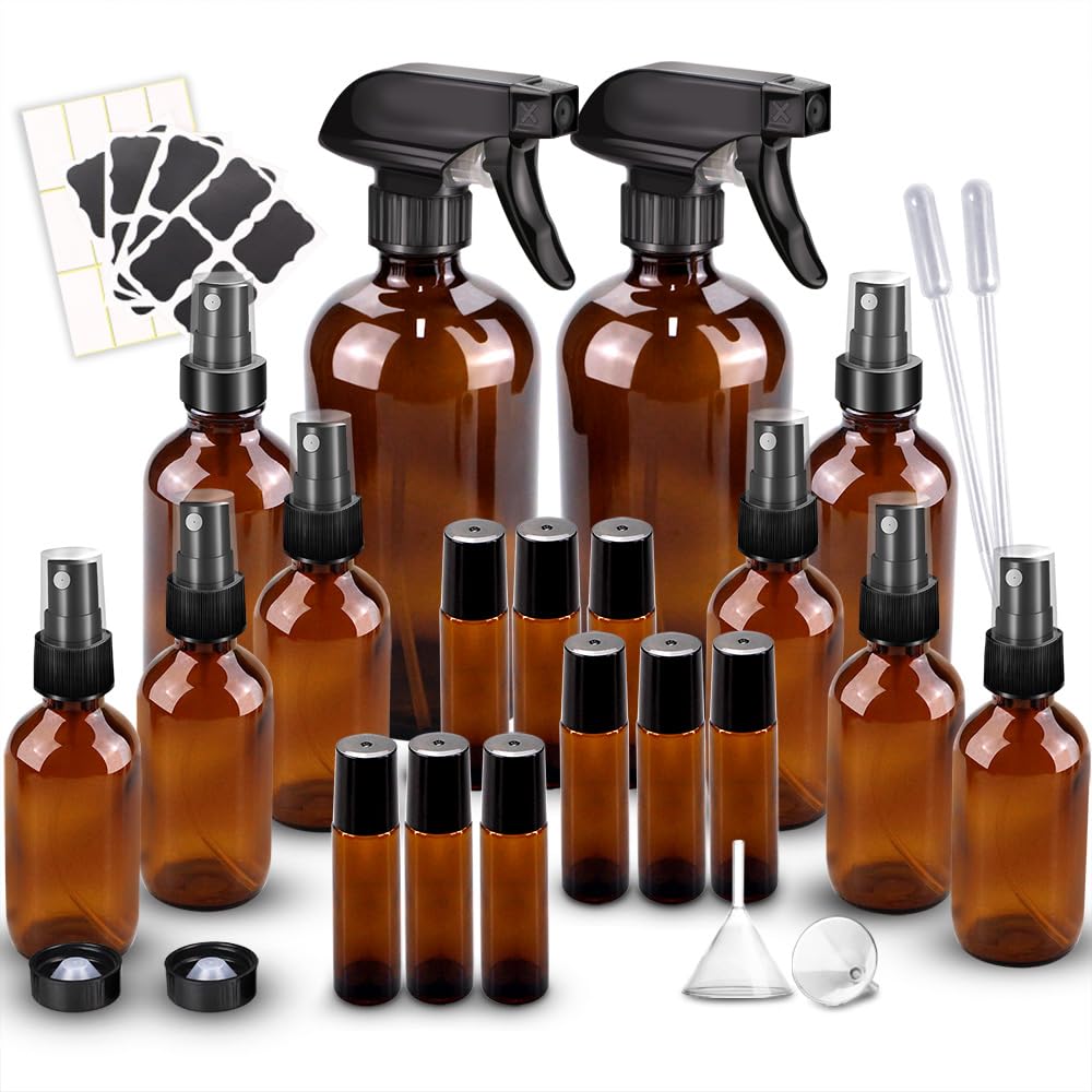 Loretoy amber front packaging showing full bottle kit and contents for organization