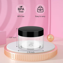 Loretoy clear jar with product inside for quick visual identification