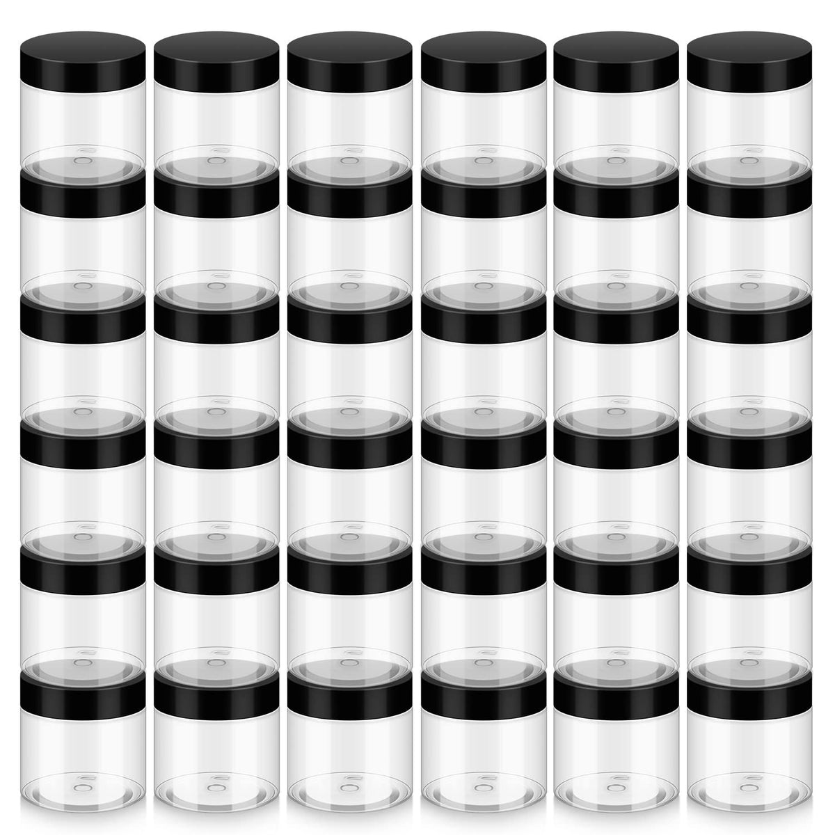 Loretoy clear 2 oz jar front view shows compact storage benefit