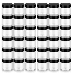 Loretoy clear 2 oz jar front view shows compact storage benefit