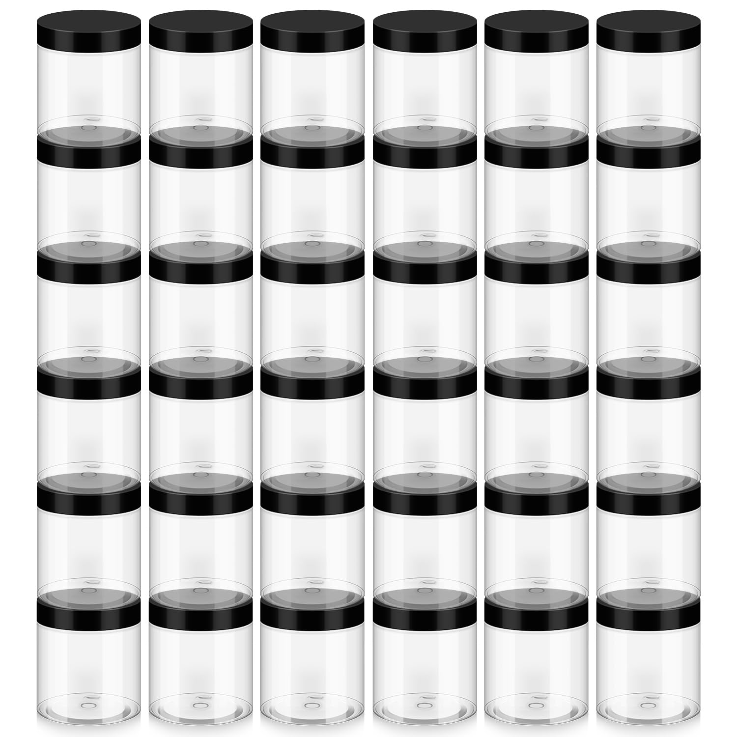 Loretoy clear jar front packaging showing 36-pack, saves space