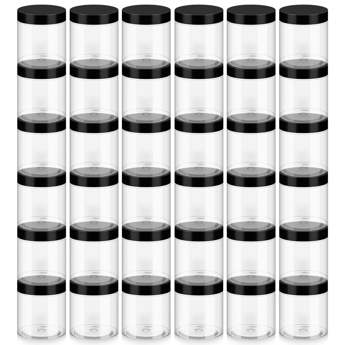 Loretoy clear jar front packaging showing 36-pack, saves space