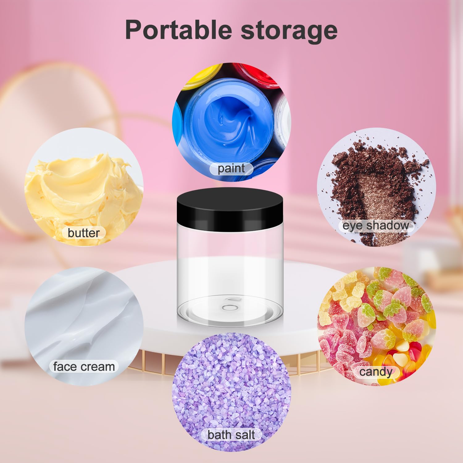 Loretoy jar filled with cream with lid off showcasing product storage
