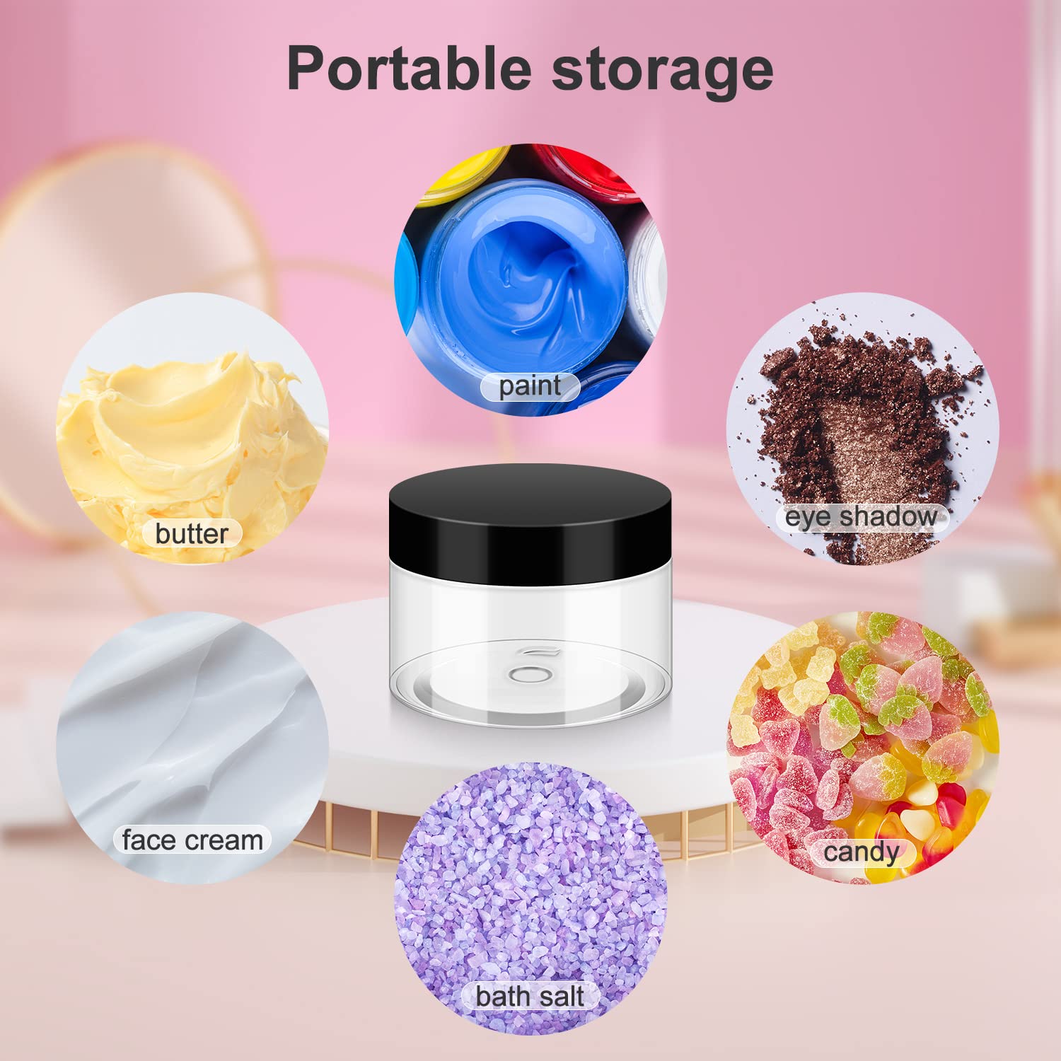 Loretoy jar held in hand demonstrating compact four-ounce size advantage