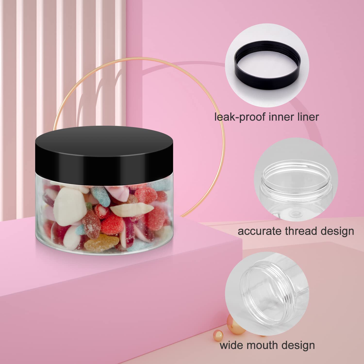 Loretoy wide-mouth top view highlighting easy filling and scooping benefit