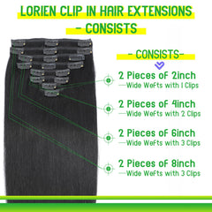 LORIEN clip detail with rubber lining for secure scalp-friendly hold